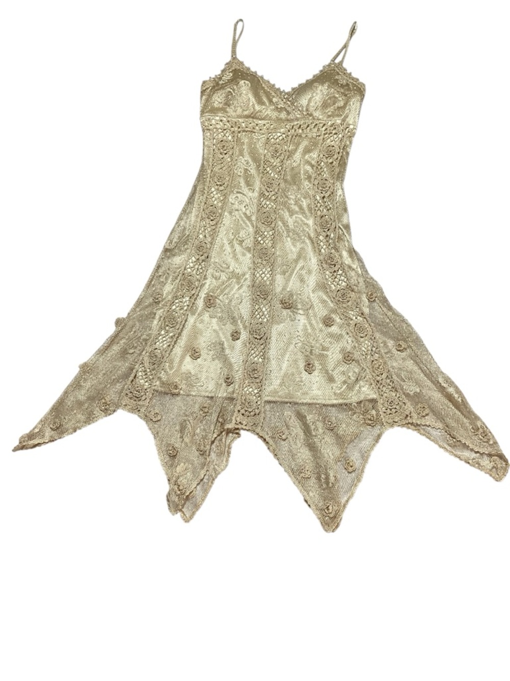 Sue Wong Crochet Asymmetrical Slip Midi Dress - Picture 4 of 16